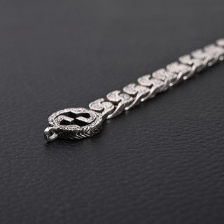 Gucci Interlocking G Cuban Link Silver Chain Bracelet view 4