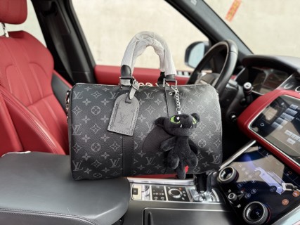 Louis Vuitton Keepall Bandoulière 35 Black Monogram Travel Bag