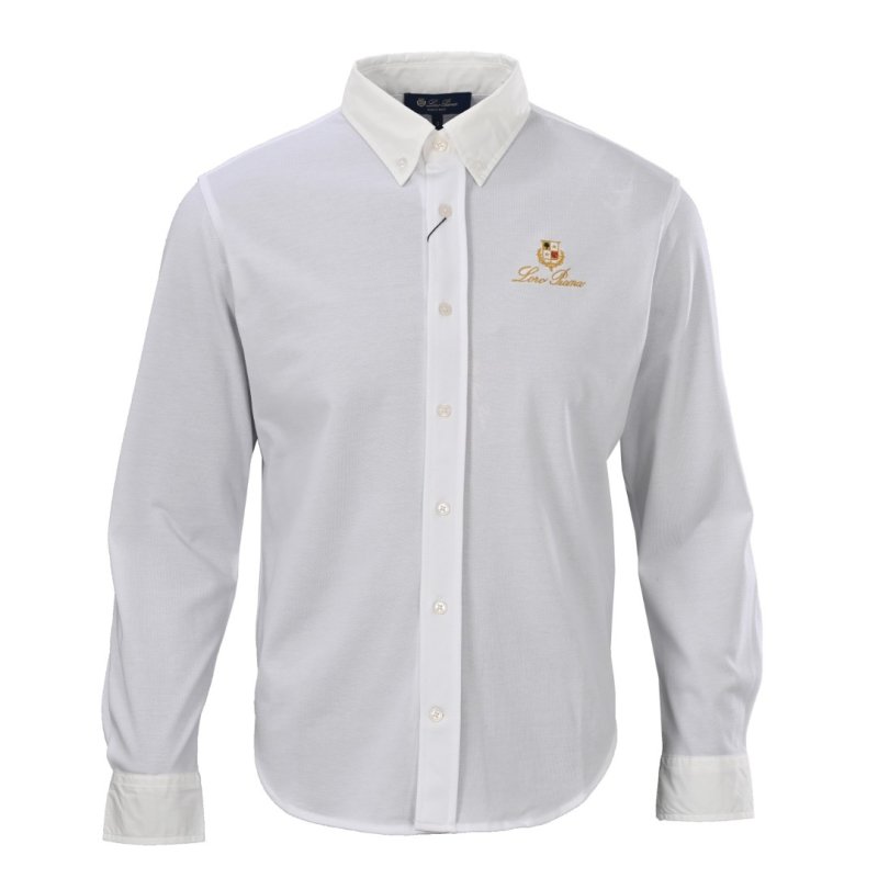 Loro Piana White Button-Down Oxford Shirt view
