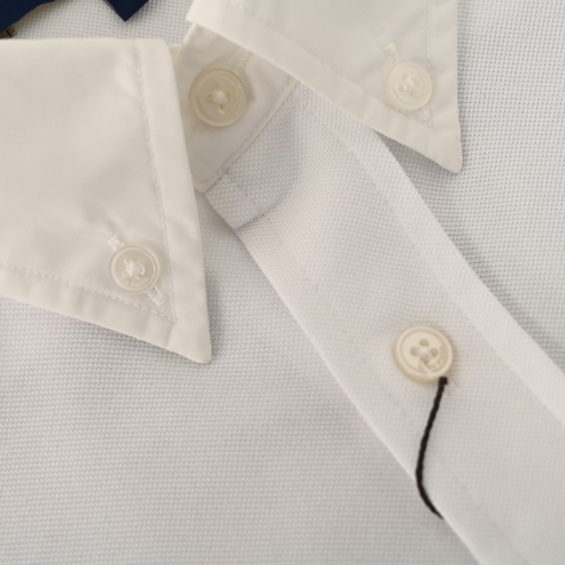 Loro Piana White Button-Down Oxford Shirt view