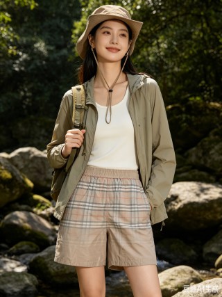 Burberry Beige Check Swim Shorts view 6