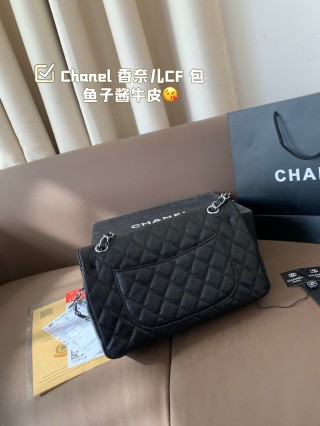 Chanel Classic Flap CF Caviar Leather Shoulder Bag Black view 4