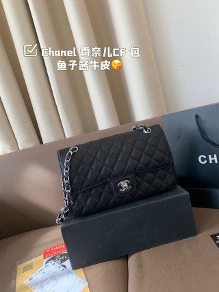Chanel Classic Flap CF Caviar Leather Shoulder Bag Black view 5