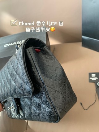 Chanel Classic Flap CF Caviar Leather Shoulder Bag Black view 7