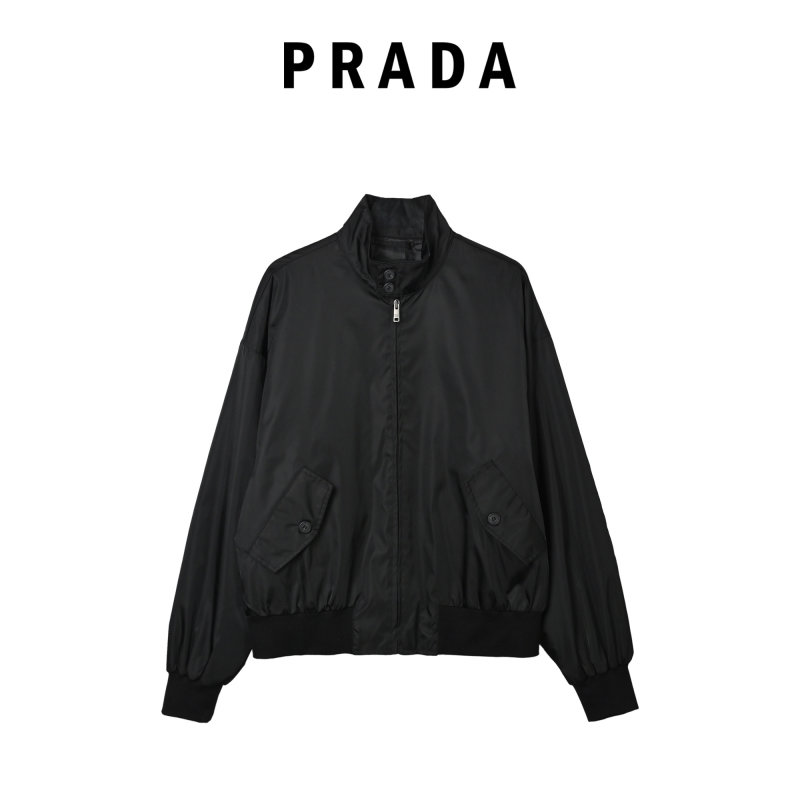Black Puffer Jacket with Stand Collar view