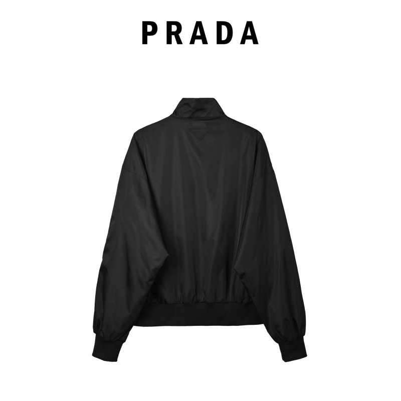 Black Puffer Jacket with Stand Collar view
