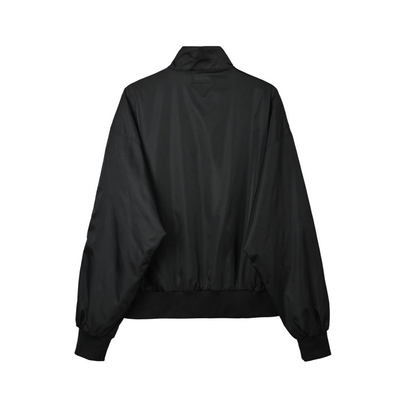 Black Puffer Jacket with Stand Collar view