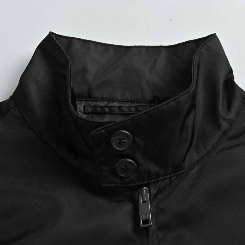 Black Puffer Jacket with Stand Collar view
