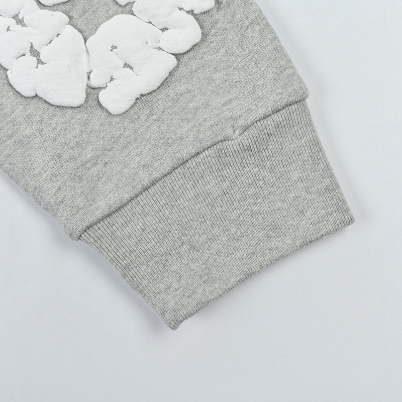 Cloud Puff Zip Hoodie Grey Kids view