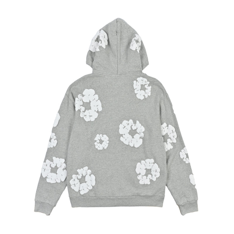 Cloud Puff Zip Hoodie Grey Kids view
