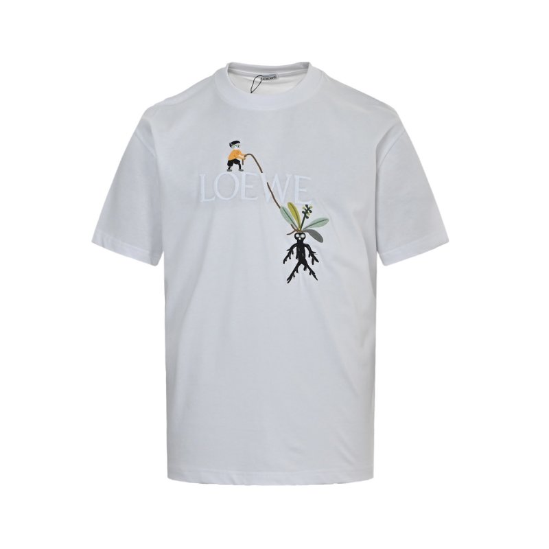 Love Birds Embroidered White T-Shirt