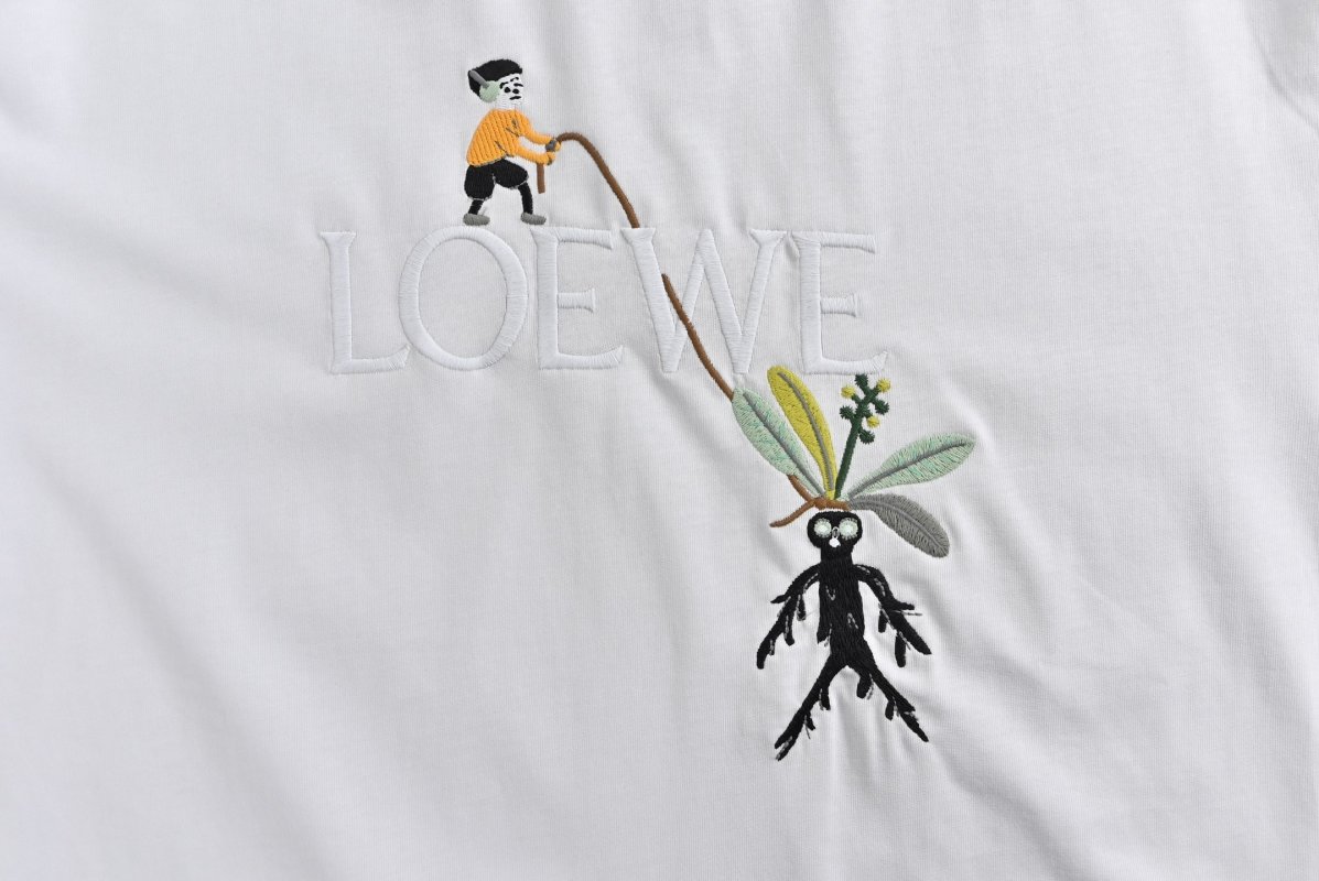 Love Birds Embroidered White T-Shirt view