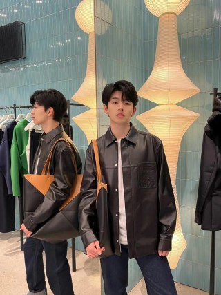 Black Leather Shirt Jacket view 5