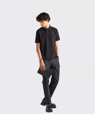 Black Short Sleeve Polo Shirt view 3