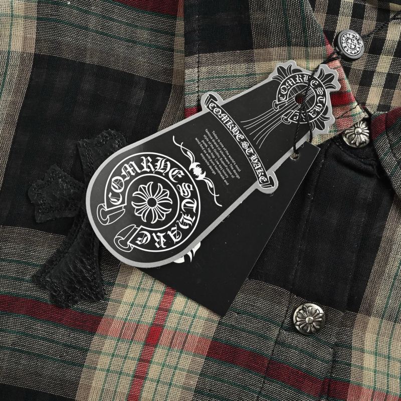 Plaid Button-Up Shirt - Black Red Cream view