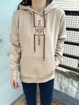 Beige Graphic Hoodie with Oversized Hood view 2
