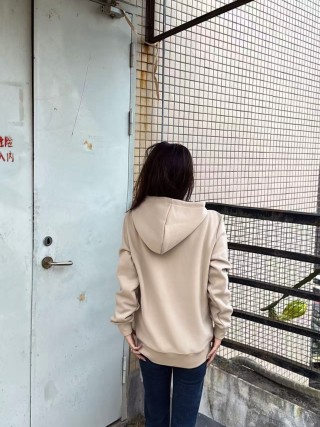 Beige Graphic Hoodie with Oversized Hood view 8