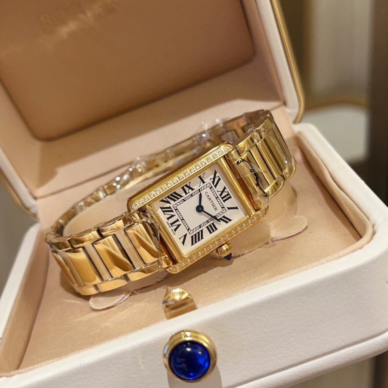 Cartier Tank Must 1:1 Replica Rose Gold Diamond Watch view