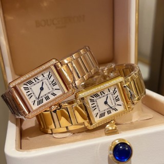 Cartier Tank Must 1:1 Replica Rose Gold Diamond Watch view 4