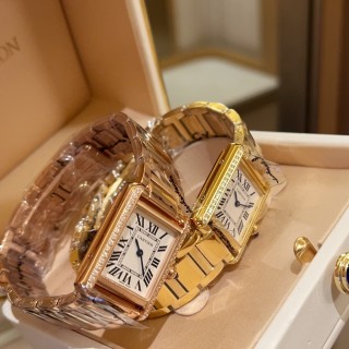 Cartier Tank Must 1:1 Replica Rose Gold Diamond Watch view 5