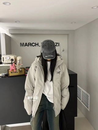 Essentials Oversized Cream Down Puffer Jacket