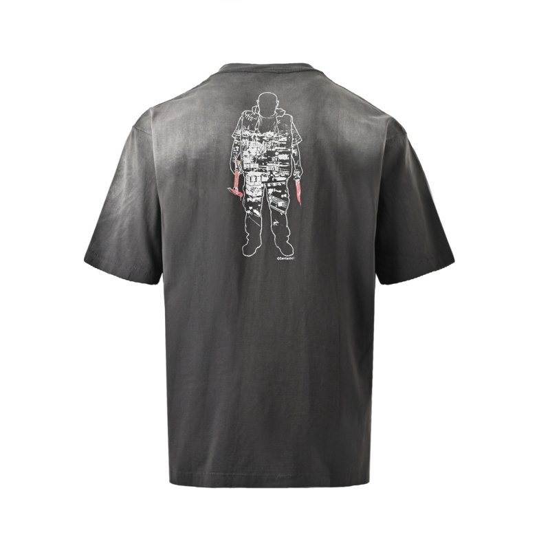 Charcoal Figure Graphic Short Sleeve T-Shirt view