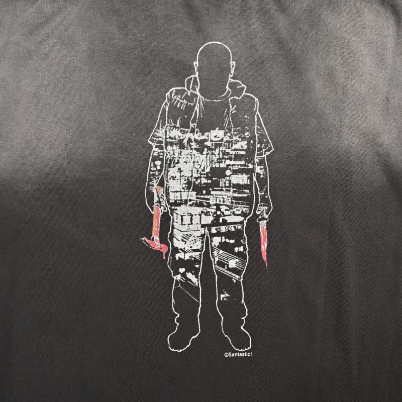Charcoal Figure Graphic Short Sleeve T-Shirt view