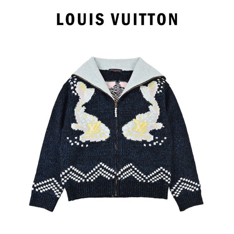Black & Gold Argyle Knit Zip Jacket view
