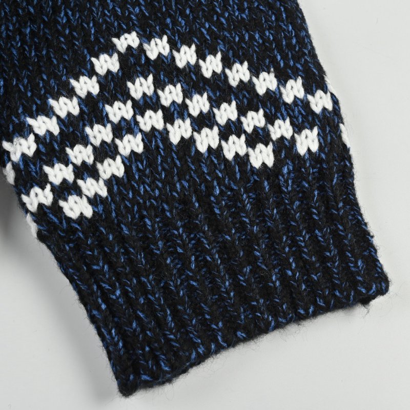 Black & Gold Argyle Knit Zip Jacket view