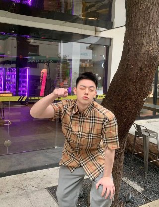 Burberry Tan Plaid Short-Sleeve Button-Up Shirt view 2