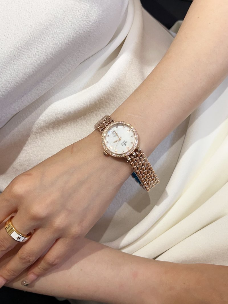 Omega Elegance 28MM Rose Gold Diamond Bezel Watch