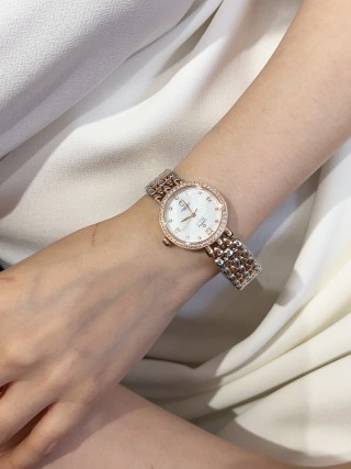 Omega Elegance 28MM Rose Gold Diamond Bezel Watch view 3