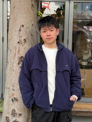 Navy Fleece Full-Zip Hoodie Jacket view 2
