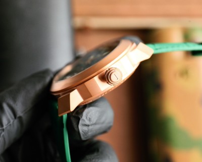 Bulgari Octo Roma Skeleton Automatic Watch Rose Gold Green view 5