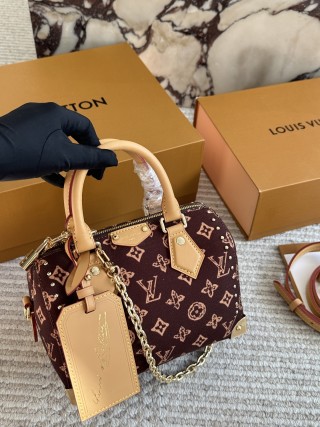 Louis Vuitton Nano Speedy Monogram Canvas Burgundy