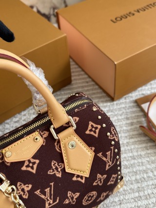 Louis Vuitton Nano Speedy Monogram Canvas Burgundy view 2