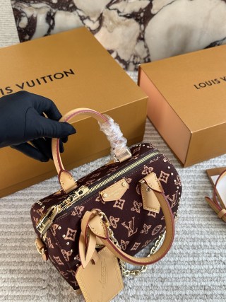 Louis Vuitton Nano Speedy Monogram Canvas Burgundy view 3