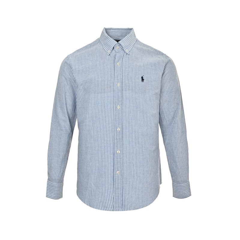 Blue Striped Casual Button-Up Shirt view