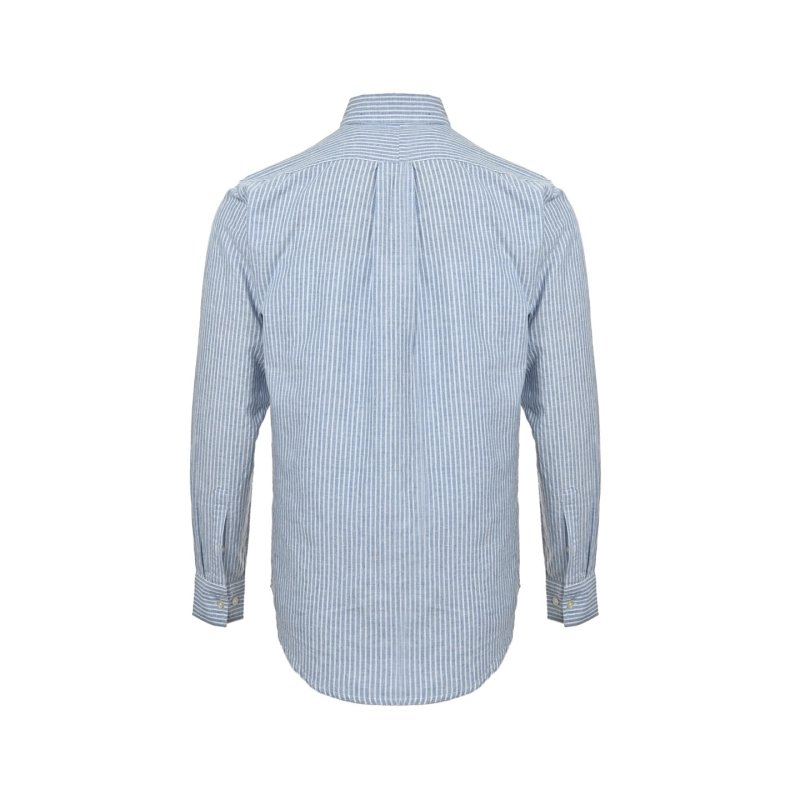Blue Striped Casual Button-Up Shirt view