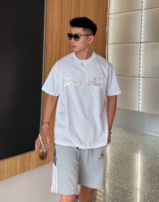 Balenciaga White Logo Print Short-Sleeve T-Shirt view 2