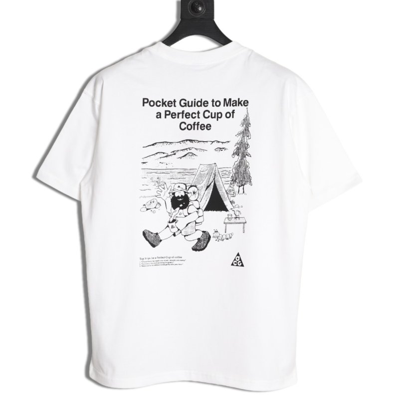 Cream Graphic Camping T-Shirt with Text Print view