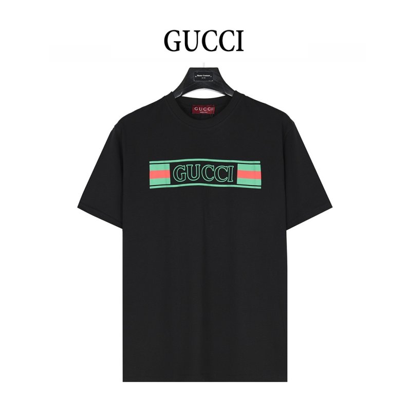 Gucci Logo Stripe Black T-Shirt view