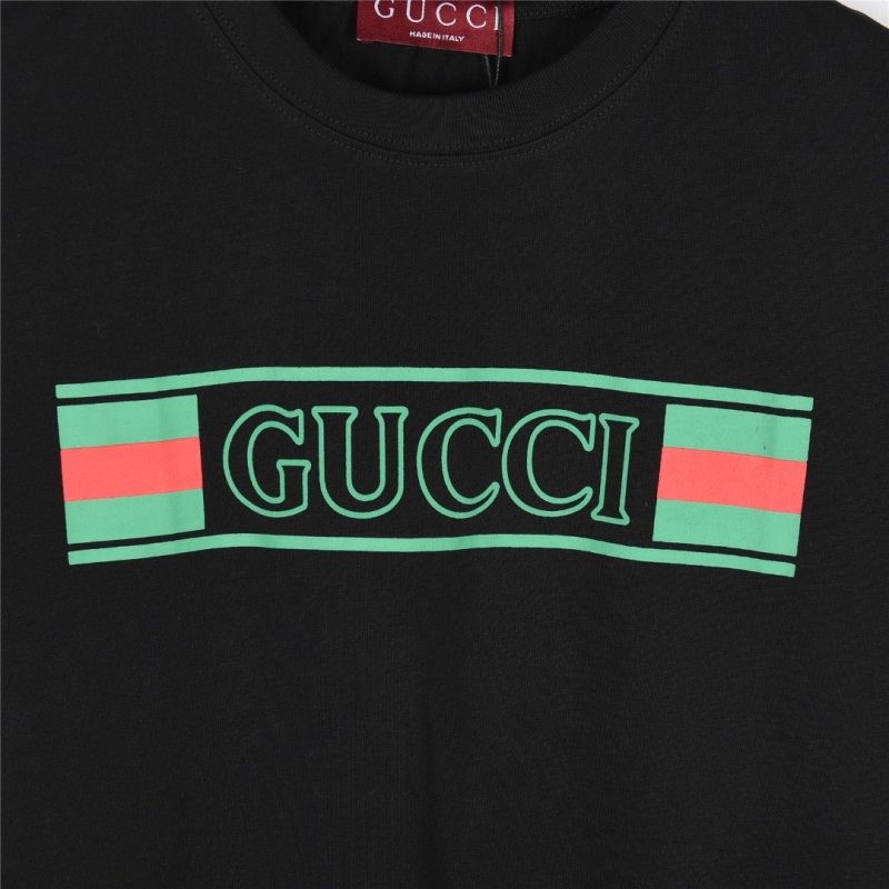 Gucci Logo Stripe Black T-Shirt view