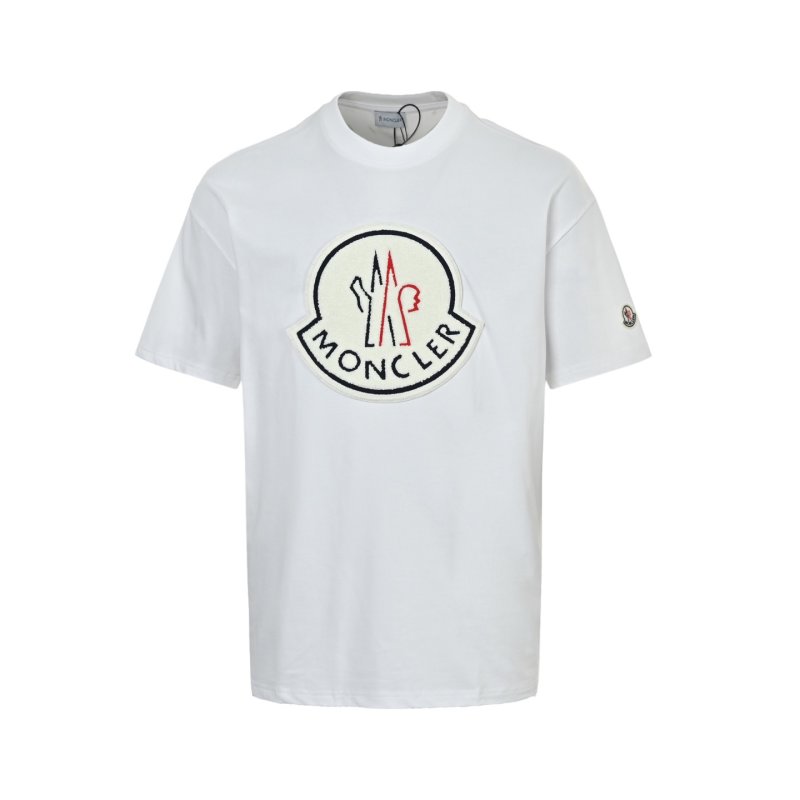 Moncler Logo Embroidered White T-Shirt view