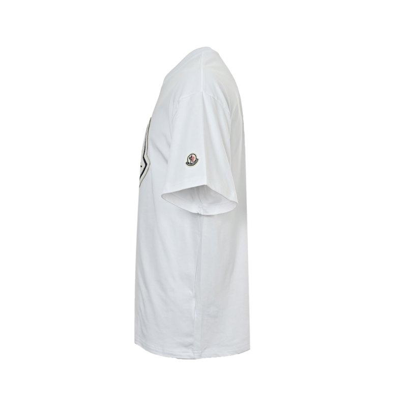 Moncler Logo Embroidered White T-Shirt view