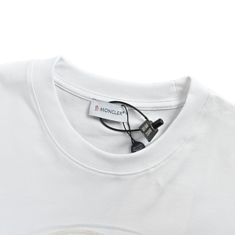 Moncler Logo Embroidered White T-Shirt view