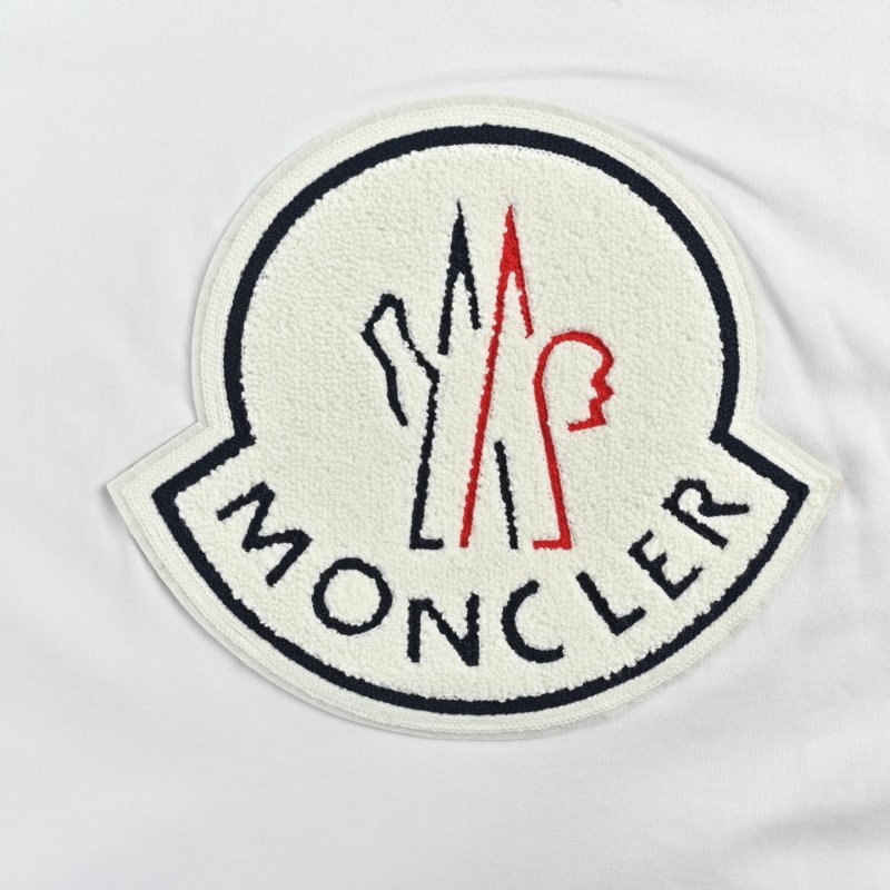 Moncler Logo Embroidered White T-Shirt view