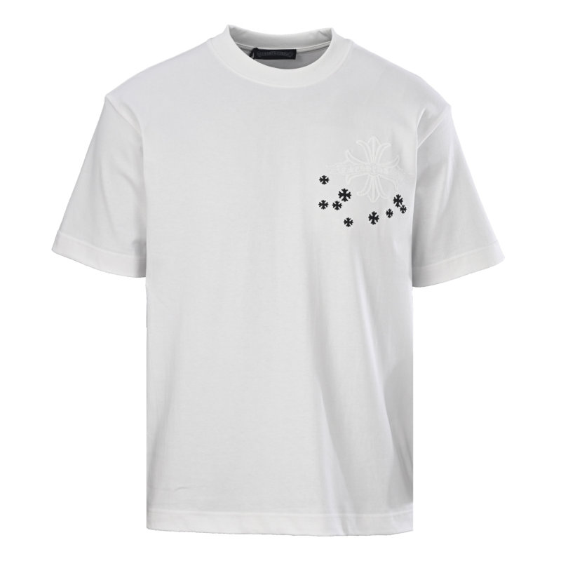 White Short Sleeve T-Shirt with Embroidered Star Detail view