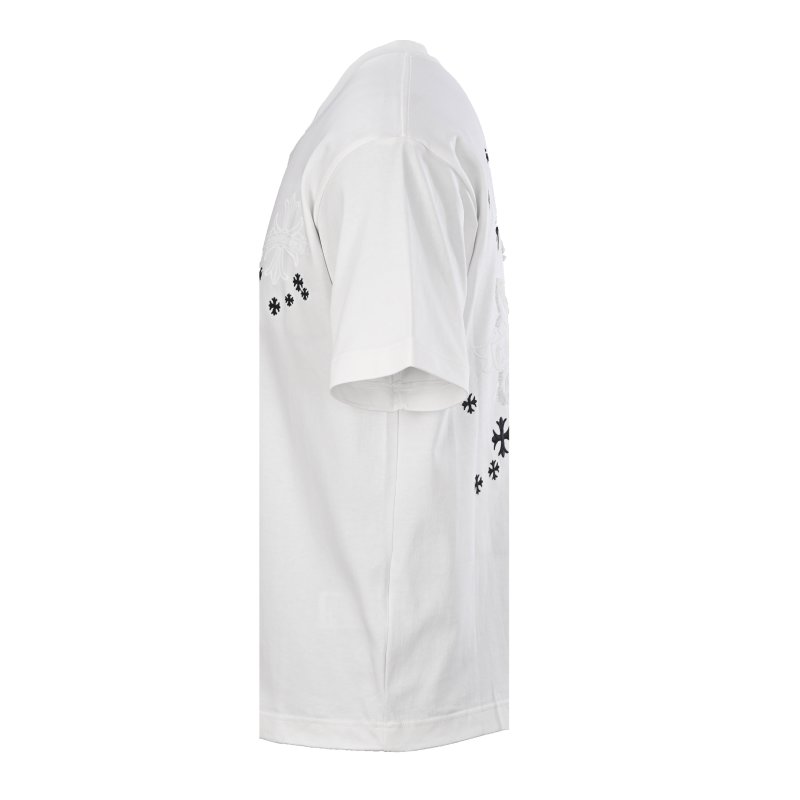 White Short Sleeve T-Shirt with Embroidered Star Detail view