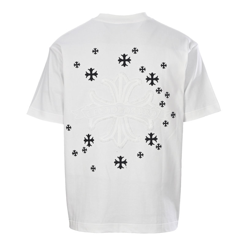 White Short Sleeve T-Shirt with Embroidered Star Detail view